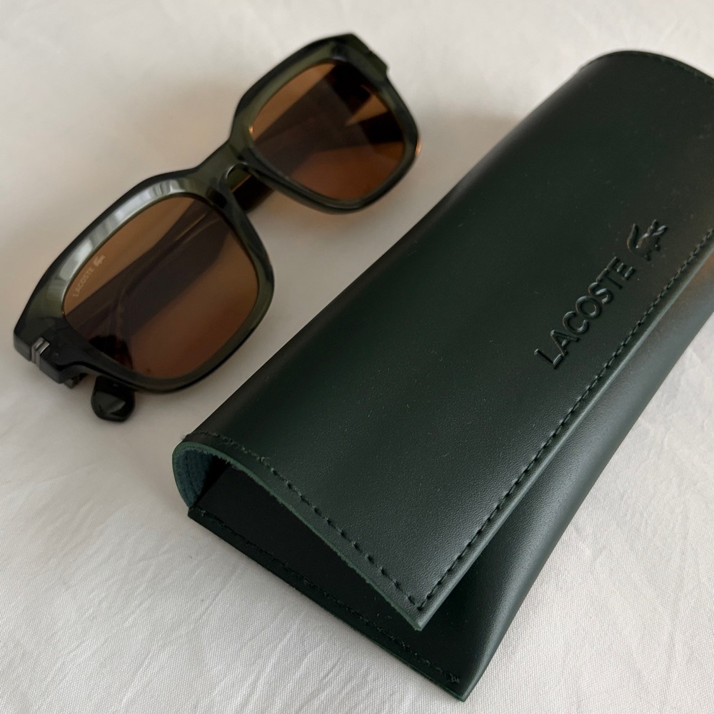 Lacoste men’s tan square frame L6093S sunglasses, NWT, BRAND NEW.